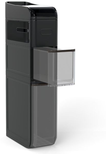 Schmaler Badezimmerschrank mit 2 Schubladen & Taschentuchbox Platzsparender Badschrank Schwarz