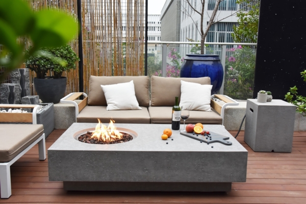 Elementi Gasfeuerstelle "Ubinas" in Beton-Optik