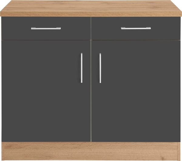 KOCHSTATION Unterschrank KS-Colmar 100 cm, mit Metallgriff, für viel Stauraum