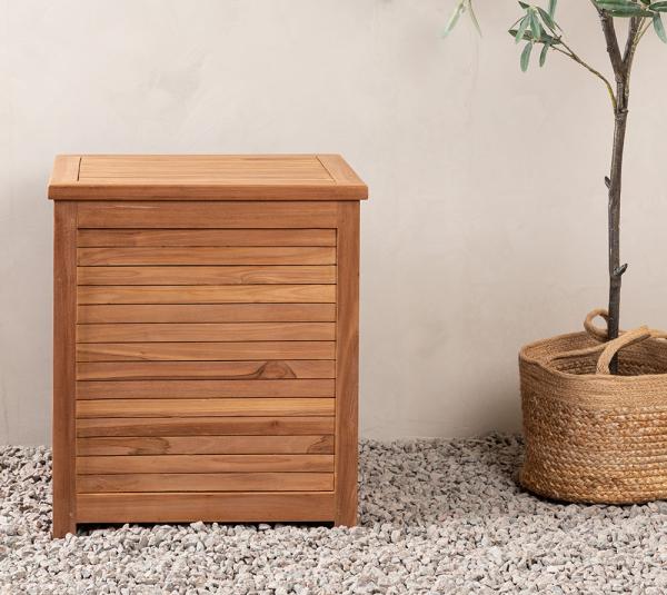 VENTURE HOME Teakholz Gartenbox Trento S | Natur | 53x53x60 cm