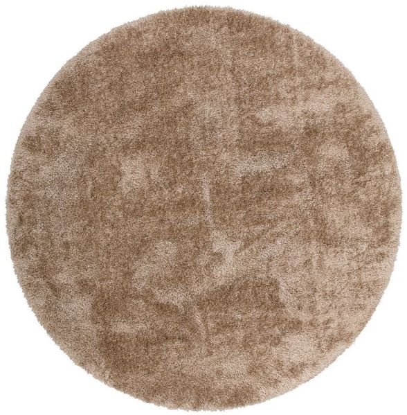 my home Hochflor-Teppich Malin, rund, Höhe: 43 mm, Uni-Farben, leicht glänzend, besonders flauschig durch Mikrofaser