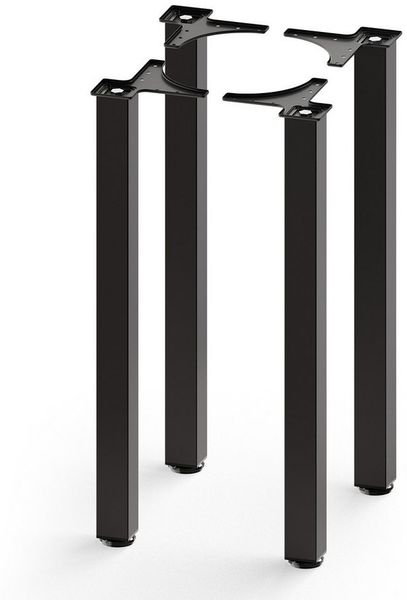 sossai® Tischbein Standard Tischbeine 5x5 cm in Schwarzmatt, 71cm, höhenverstellbar +3cm