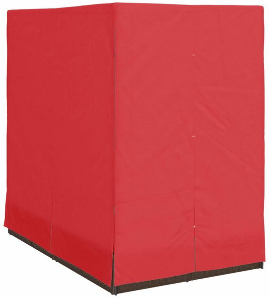 vidaXL Doppelte Sonnenliege Rot 205 x 129 x 200 cm Poly-Rattan 3376133 Bild 4