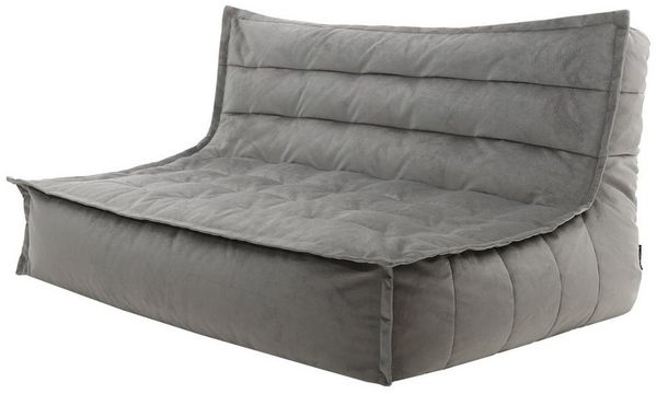 Icon Kota XXL Sitzsack Sofa für Erwachsene, Dunkelgrau, Flauschiger Samtstoff, 2-3 Sitzer, Bequemer Bean Bag Sofa mit Füllung, Relaxsessel, Lounge, Wohnzimmer Möbel