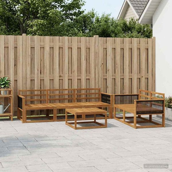 vidaXL Outdoor-Sofagarnitur 6 pcs Natur Massivholz Akazie 3382342