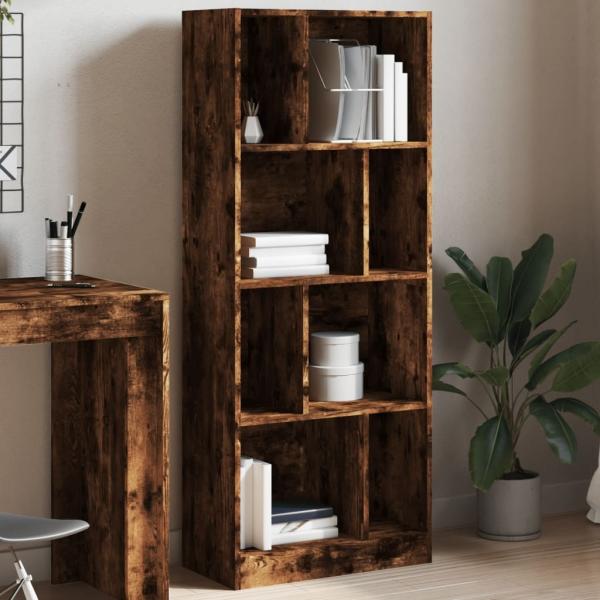 vidaXL Bücherregal Räuchereiche 57x28,5x141 cm Holzwerkstoff 848000