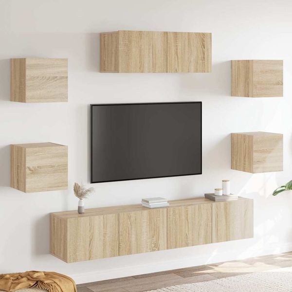 7-tlg. TV-Schrank-Set Sonoma-Eiche Holzwerkstoff [3114512]