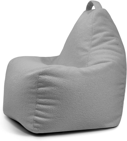 Sitzsack ‘Play‘, Bezugstoff - Teddy, 100% Polyester, White Grey, 85x80x80 cm.
