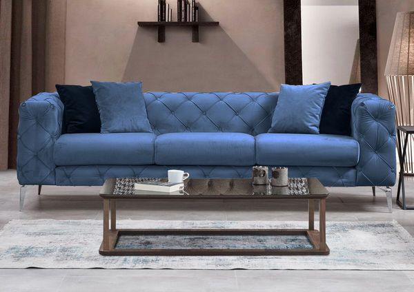 3-Sitzer-Sofa, 'Como', 73 x 90 x 237, Blau