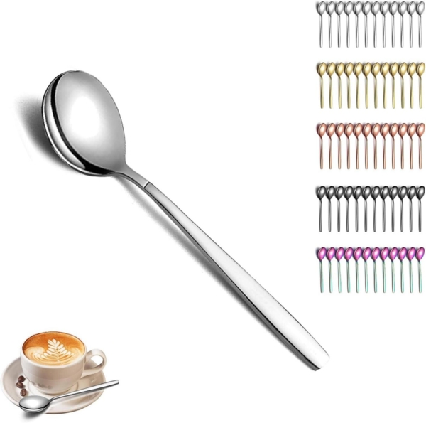 Teelöffel Set Edelstahl Kaffee Dessertlöffel Hochglanz 12Stk Party Restaurant