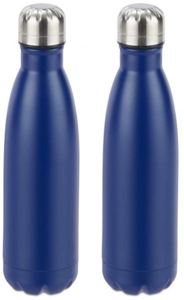 2 x Trinkflasche Edelstahl blau