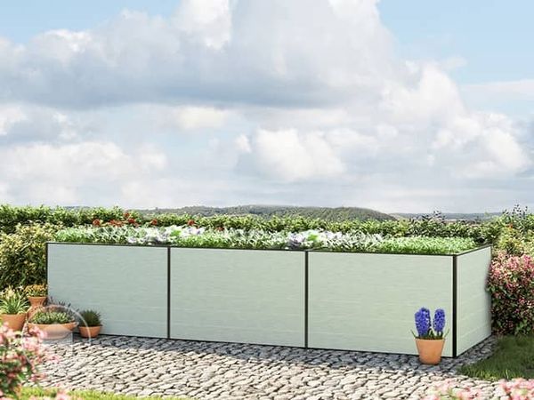 GFP Aluminium Hochbeet KINGSIZE DANIELA - 351 x 77 x 77 cm - Alu natur, Stecksystem, langlebig