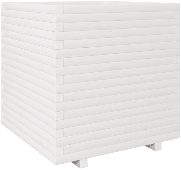 vidaXL Pflanzkübel Weiß 70x70x72,5 cm Massivholz Kiefer 3282585