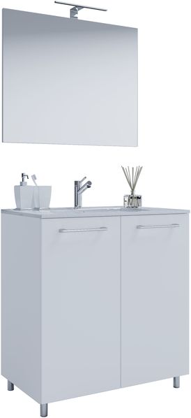 VCM Badmöbel Waschtisch Badinos 914336 Weiß H. 143 x B. 60 x T. 46 cm