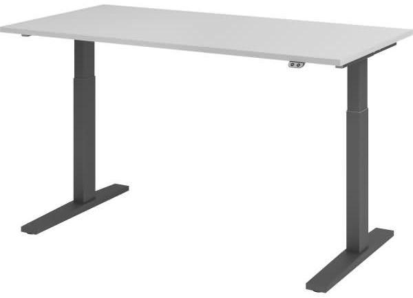 Sitz-Steh-Schreibtisch elektrisch 160x80 cm Grau/Graphit