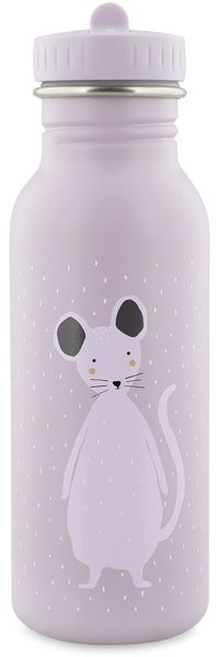 Trixie Baby Trinkflasche aus Edelstahl, 350ml/500ml, Auslaufsicher, mit Tragekordel, Schlanke Form für Kleine Hände, Bruchsicher, ab 3 Jahren (Mrs. Mouse, 500ml)
