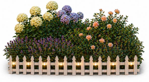 Zierzaun Nessa Solar, Gartenzaun, 8teilig, Weiß