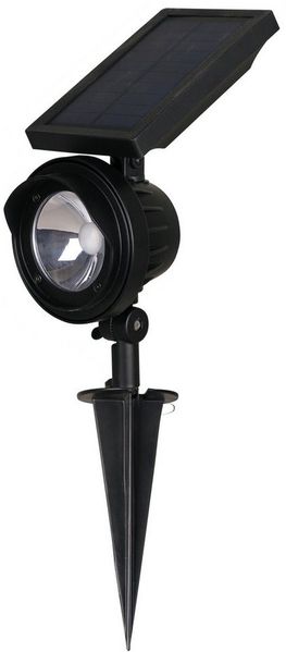 Luxform Gartenstrahler Solar-Intelligente Hybrid-Erdspießleuchte - Texas, LED fest integriert, Für den Außenbereich geeignet IP33