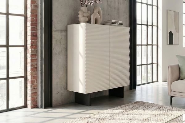 KAWOLA Highboard LYNN 2 Türen lackiert weiß 120 x 40 x 100 cm