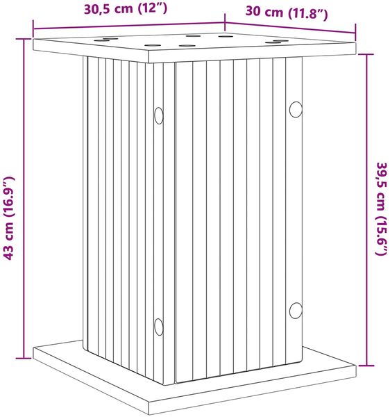 vidaXL Pflanzenständer Schwarz 30,5 x 30 x 43 cm Holzwerkstoff 899800 Bild 9