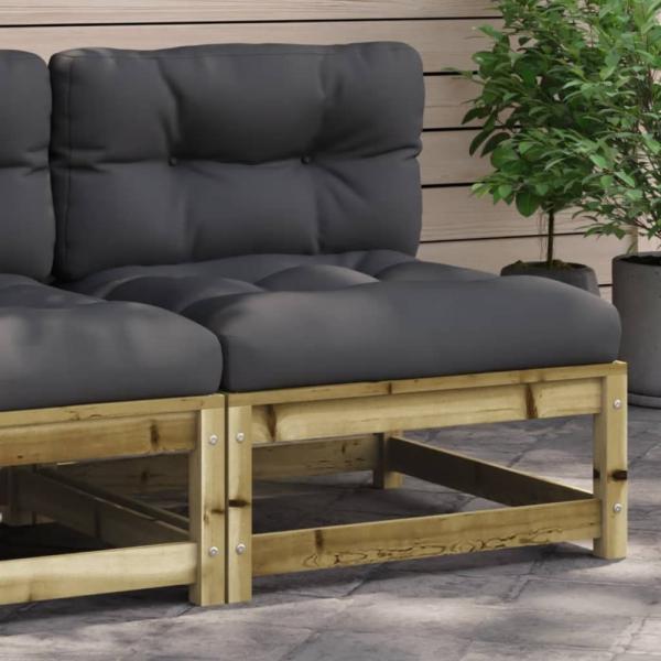 vidaXL Gartensofa ohne Armlehnen mit Kissen Kiefernholz Imprägniert 838084