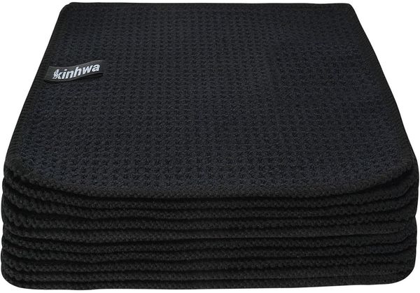 Schwarze Spültücher 20x20cm 10er Set Mikrofasertuch waschbar fusselfrei