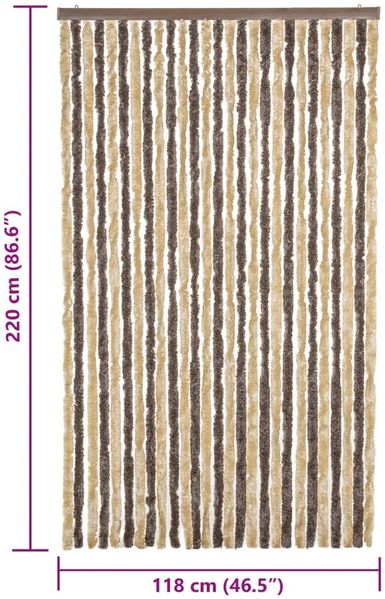 vidaXL Fliegenvorhang Dunkelbraun und Beige 118x220 cm Chenille 4004885 Bild 7