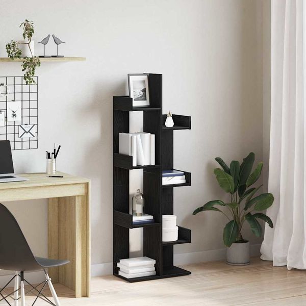 vidaXL Bücherregal Schwarz Eichen-Optik 48 x 25,5 x 140 cm 862681