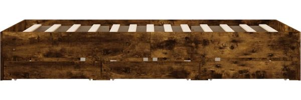 vidaXL Bettgestell mit Schubladen Räuchereiche 120x190cm Holzwerkstoff 3207319 Bild 7