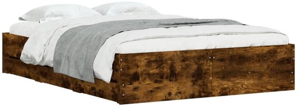 vidaXL Bettgestell mit Schubladen Räuchereiche 120x190cm Holzwerkstoff 3207319 Bild 3