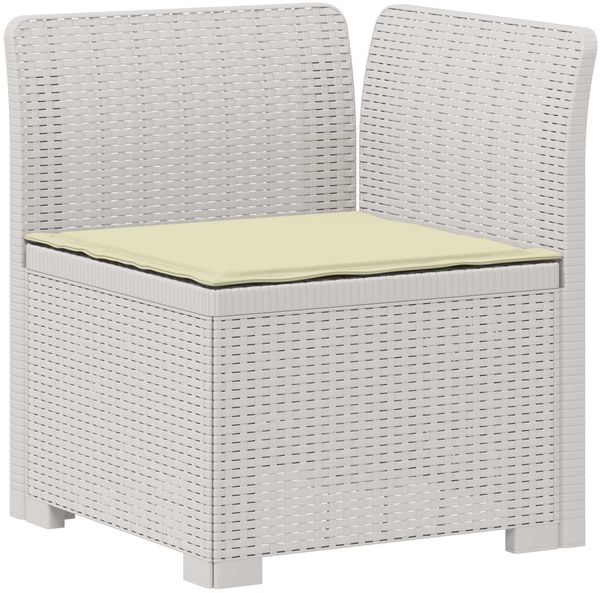 vidaXL 1-Sitzer Garten-Sofa mit Kissen Rattan-Look PP Weiß 8011824