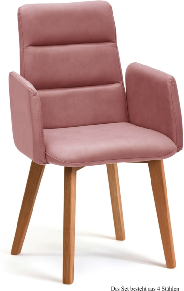 Armlehnstuhl (4er-Set) Darelle 52 x 92 x 60 Eiche geölt/Rosewood