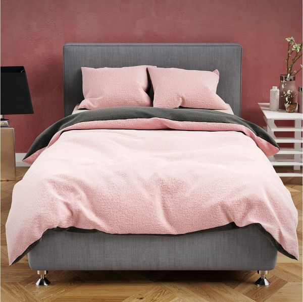 Visaggio Bettwäsche Winter Teddy Plüsch, Fleece, 2 teilig, Flauschig warmes Cashmere Touch, Einfarbig Wende