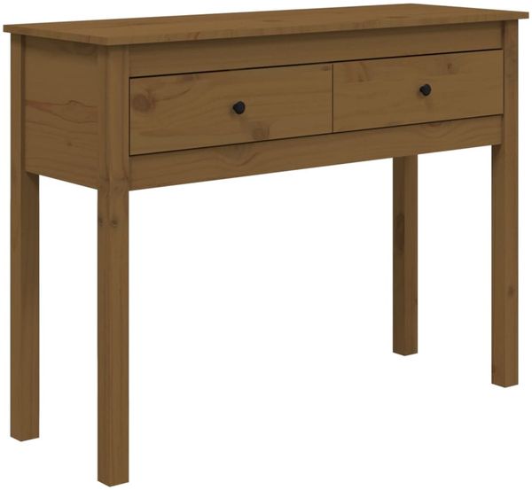 Konsolentisch, Beistelltisch, Konsole Honigbraun 100x35x75 cm Massivholz Kiefer