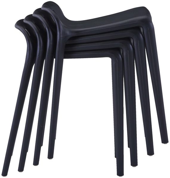 Stapelbare Hocker 4 Stk. Schwarz Kunststoff [247281] Bild 2