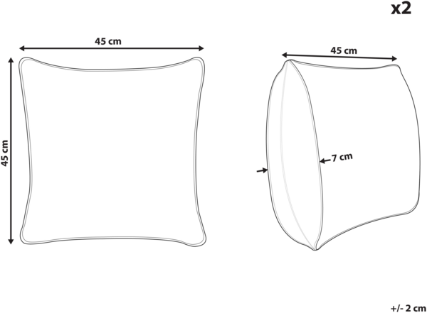 Kissen 2er Set Kariertes Muster LONICERA 45 x 45 cm Rot Bild 2
