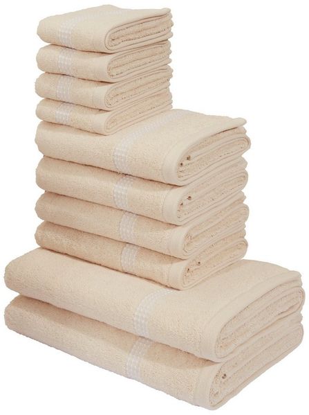 OTTO home Handtuch Set Kapra, Premium Handtücher, 100% Baumwolle, 500 gr/m², 10-tlg, Frottier (Set, 10-St), 2 Duschtücher, 4 Handtücher, 4 Gästehandtücher, 5 Jahre Garantie