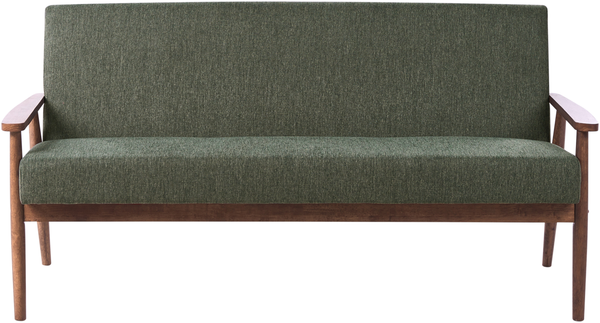 Sofa 3-Sitzer ESRUM Stoff Dunkelbraun Grün