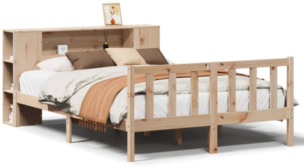 vidaXL Massivholzbett mit Regal ohne Matratze 140x190 cm Kiefernholz 3321653 Bild 1