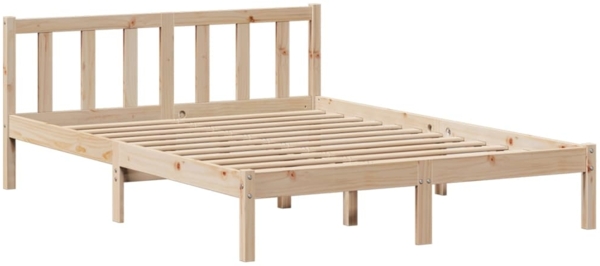 vidaXL Massivholzbett mit Regal ohne Matratze 140x190 cm Kiefernholz 3321653 Bild 4