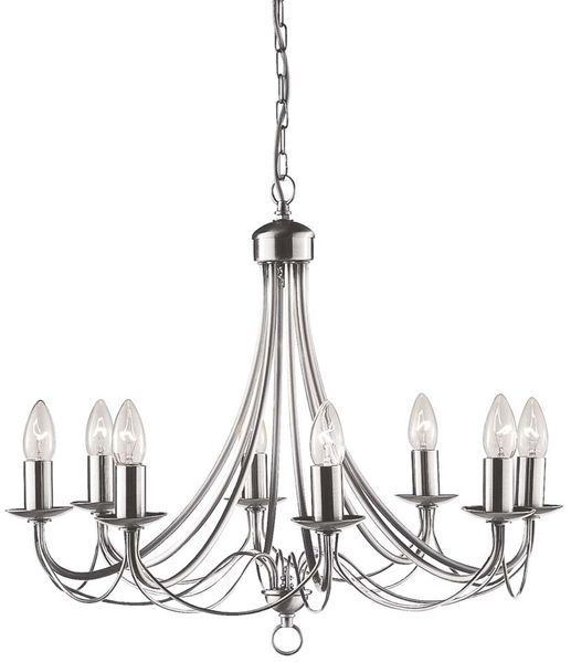 Deckenleuchte, Metall, Satin-Silber, Kronleuchter, dimmbar