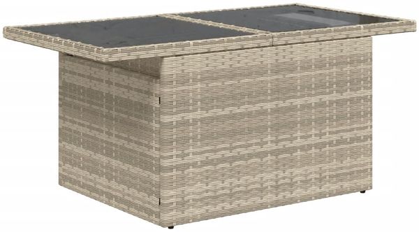 vidaXL 7-tlg. Garten-Sofagarnitur mit Kissen Hellgrau Poly Rattan 3267292 Bild 3