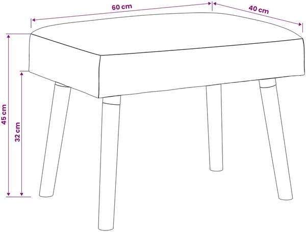 vidaXL Bank Uni Hellgrau 60 x 40 x 45 cm Bouclé 42038399 Bild 9