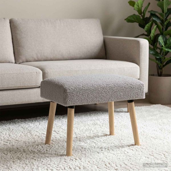 vidaXL Bank Uni Hellgrau 60 x 40 x 45 cm Bouclé 42038399