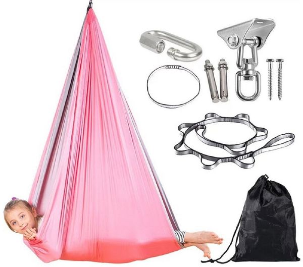 feinlux Hängematte Sensorische Schaukel für Kinder mit 360° drehbarem Aufhänger (Packung, Indoor-Therapieschaukel), für Autismus, ADHS und sensorische Verarbeitungsstörungen bei Kindern