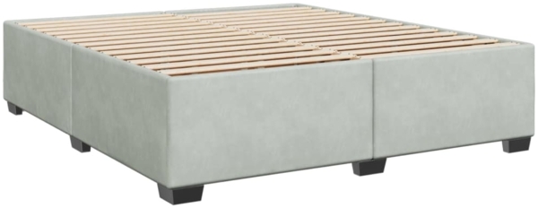 vidaXL Boxspringbett mit Matratze Hellgrau 200x200 cm Samt 3291014 Bild 4