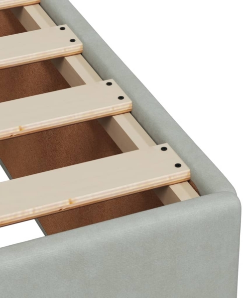 vidaXL Boxspringbett mit Matratze Hellgrau 200x200 cm Samt 3291014 Bild 10