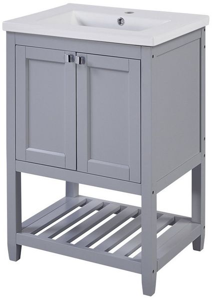 REDOM Badmöbel-Set Waschtisch mit Unterschrank, (Waschtisch mit Waschbecken), Rutschfeste Füße, mit Anti-Rutsch-Pads und Stauraum