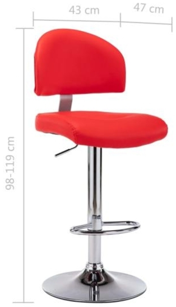 vidaXL Barhocker Rot Kunstleder [249650] Bild 7