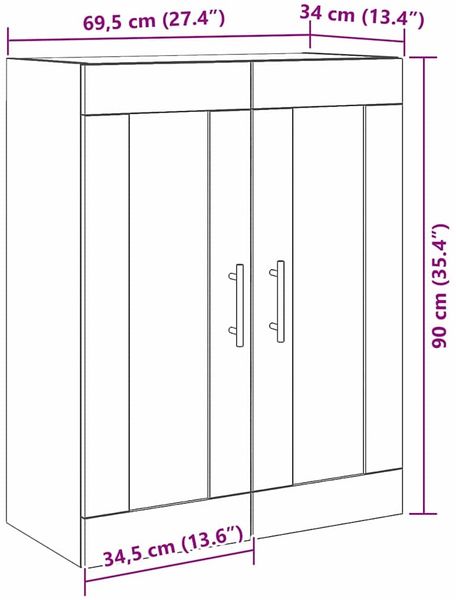 vidaXL Wandschrank Artisan-Eiche 69,5 x 34 x 90 cm Holzwerkstoff 862166 Bild 12